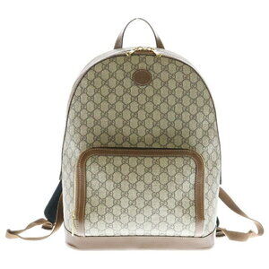 GUCCI GG Supreme Backpack Beige Tan Brown Leather